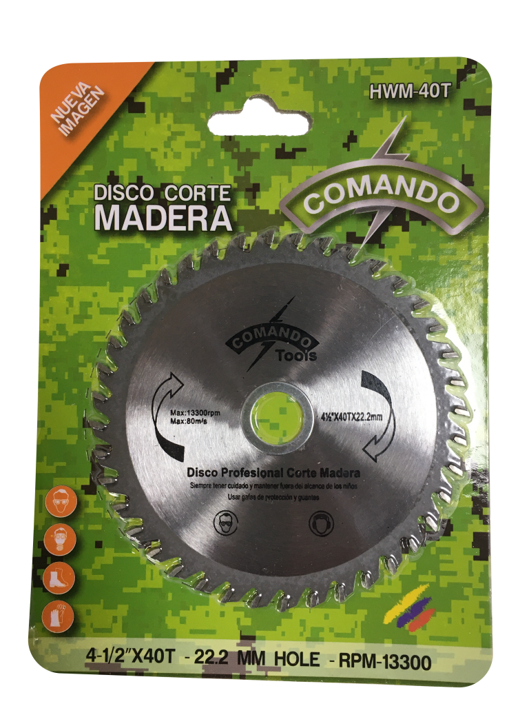 Disco De Corte Para Madera Comando, Pulgadas 41/2 X 40 Dientes
